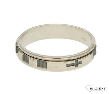 Srebrny pierścionek obrączka 925 z grawerowaniem DIA-PRS-400226 GJ-925.  Pierścionek srebrny obrączka spodoba się niezależnej, odważnej kobiecie, kochającej wyraziste dodatki, które podkreślają osobowość. Biżuteria zachwyca  (1).jpg